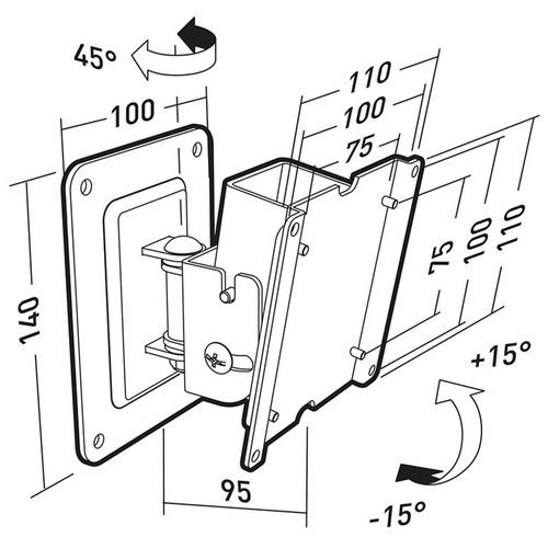 Support mural inclinable et orientable Applik 2453 - Erard Pro - Image 2