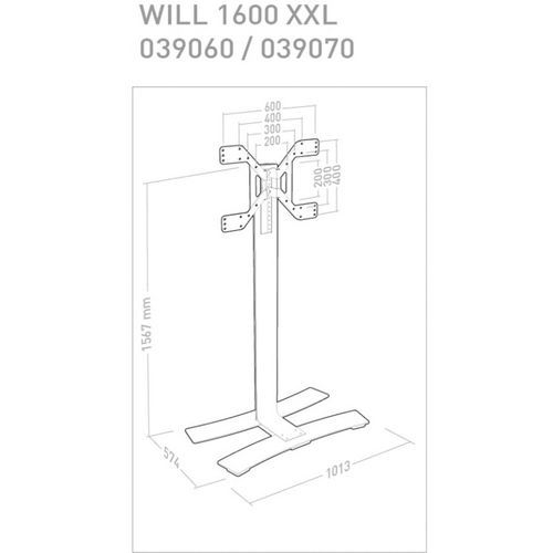 Colonne écran mobile WILL 1600XL Blanc - Erard - Image 2