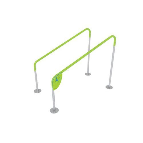 Barres parallèles inclinées H900-1500 mm accessible PMR - fixation platines - Image principale
