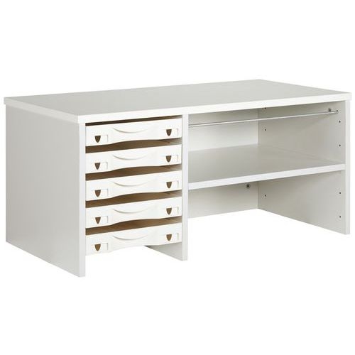 Réhausse de rangement coloris blanc/blanc - Image principale