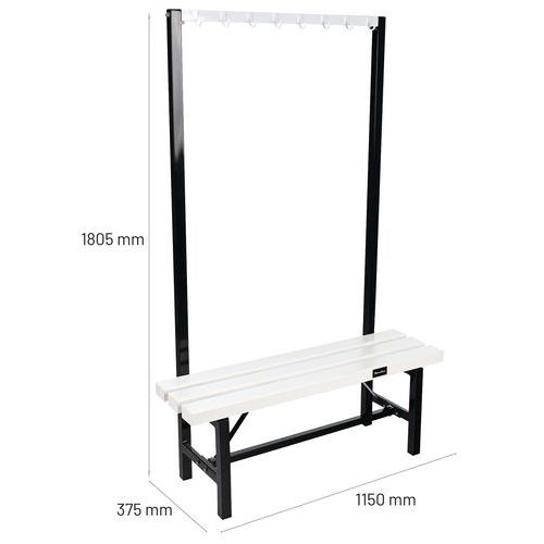 Banc pvc à patères PVC blanc - À monter - Manutan Expert - Image 5