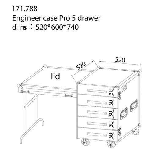 Rack PD-FA6 5 tiroirs 3 U + table - Image 3