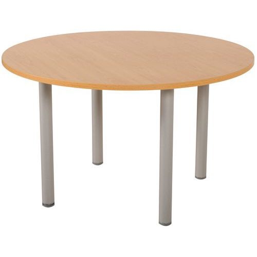 Table réunion Lounge 4 pieds Ø 100 cm hêtre/alu - Image principale