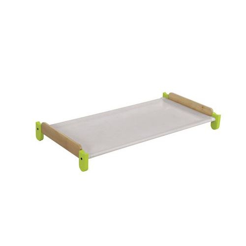 Couchette empilable Lili en toile piètement coloris vert - Image principale
