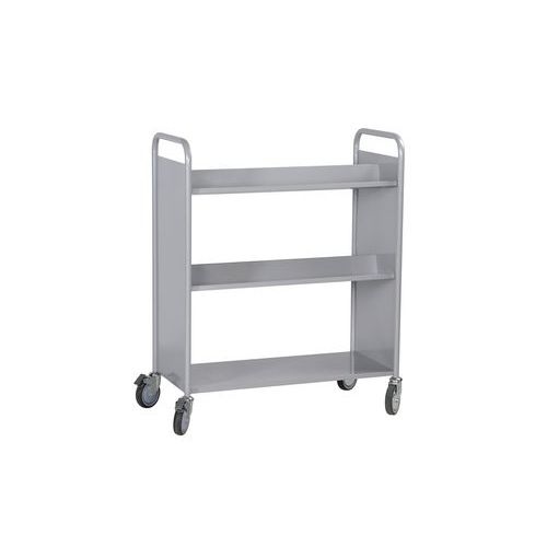 Chariot à livres double face, 4 tablettes inclinées - Image principale
