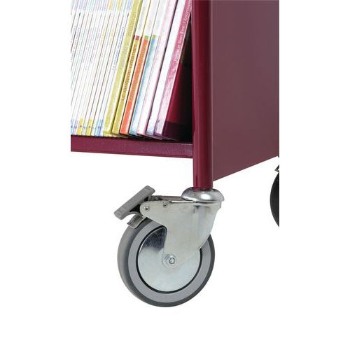 Chariot à livres double face, 6 tablettes inclinées - Image 3