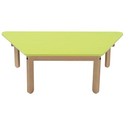 Table Lili trapèze, plateau couleur, piétement bois hêtre - Image principale