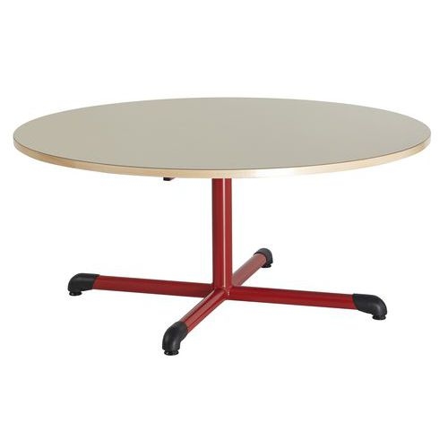 Table fixe Chloé plateau beige pied central ronde - Mobidecor - Image principale