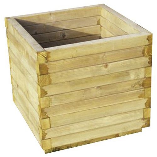 Jardinière bois Ouna carré L/l/H 60x60x50 cm - Image principale