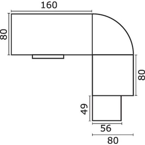Mercure bureau droit+angle+tab Caiss 3 tiroirs L.160cm+L80cm Hêtre/alu - Image 2