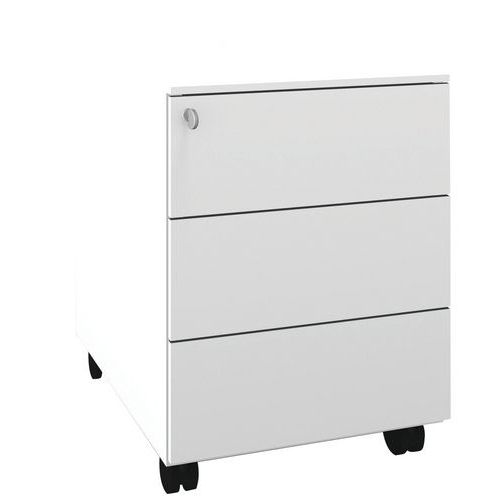 Caisson mobile métal Naxos 3 tiroirs coloris blanc - Image principale