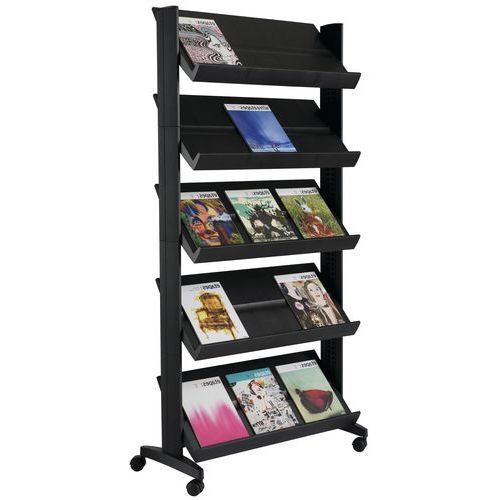 Présentoir mobile Eco triple face coloris anthracite/gris - Image 5