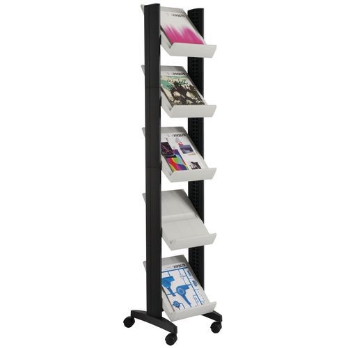 Présentoir mobile Eco triple face coloris anthracite/gris - Image 6