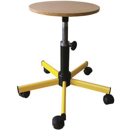 Tabouret assise bois réglable manuellement - Image principale