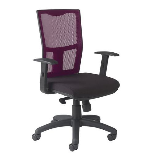 Fauteuil Ritz réglage lombaire accoudoir réglable dossier résille  Violine - Image principale