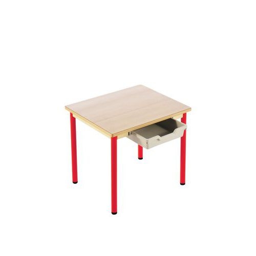 Table fixe Chloé plateau rectangulaire hêtre casier 4 pieds- Mobidecor - Image principale