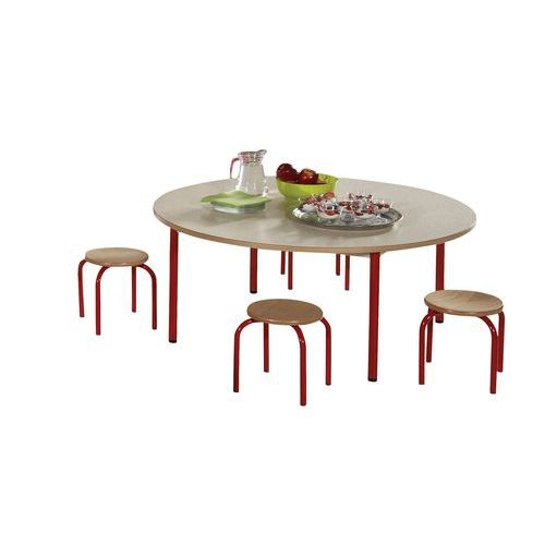 Table fixe Chloé plateau hêtre 4 pieds ronde - Mobidecor - Image 2