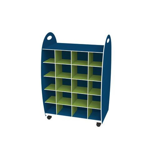 Range-doudous Emma double entrée - Coloris Bleu/Anis - Image principale