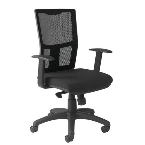Fauteuil Ritz accoudoir fixe dossier résille noire - Manutan Expert - Image 3