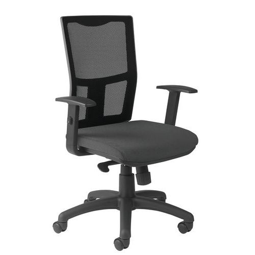 Fauteuil Ritz accoudoir réglable dossier résille noire - Manutan Expert - Image 2
