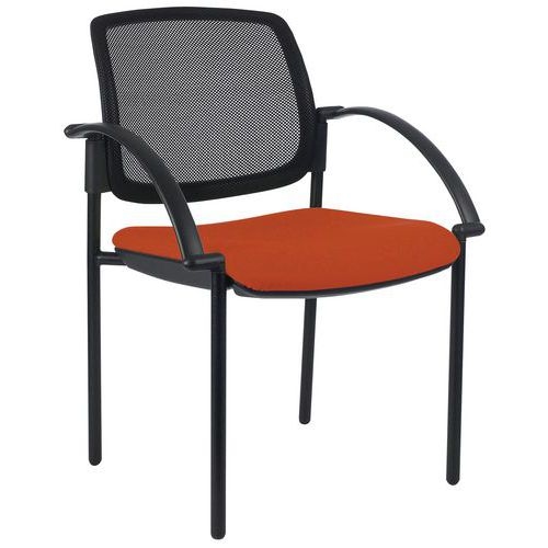 Lot de 2 fauteuils visiteurs Ritz dossier résille noir - Manutan Expert - Image 4