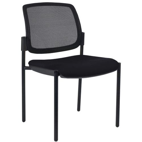 Lot de 2 chaises visiteurs Ritz dossier résille noire - Manutan Expert - Image 3