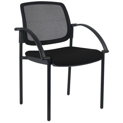 Lot de 2 fauteuils visiteurs Ritz dossier résille noir - Manutan Expert - Image 3