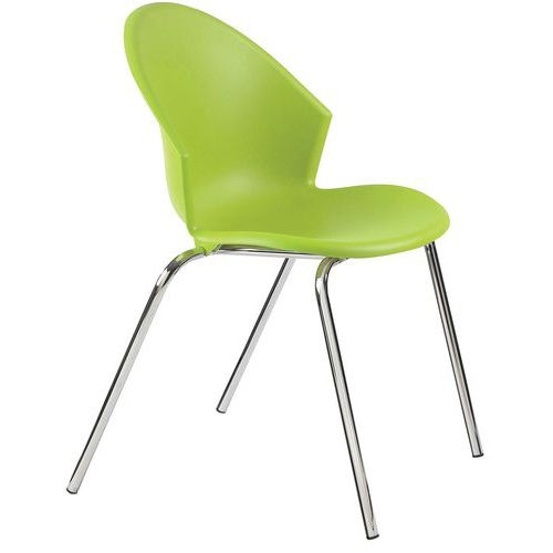 Lot de 2 fauteuils Smile piètement chromé coque coloris pistache - Image principale