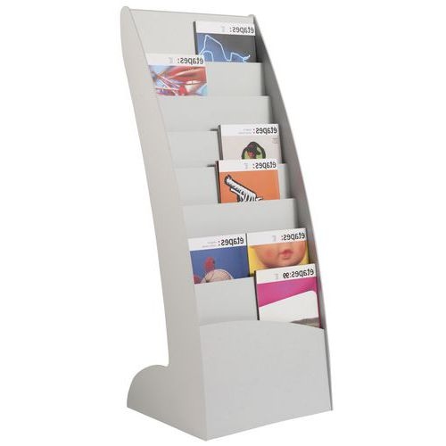 Présentoir Courbo sur pied 8 cases coloris gris - Image principale