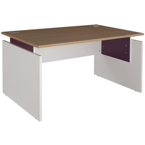 Pack bureau droit Linéo Chêne + caisson mobile Simmob - Image 7