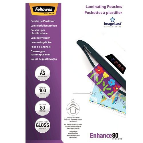 Pochette de plastification A5 154x216 mm 80µ (Boite de 100) - Image principale