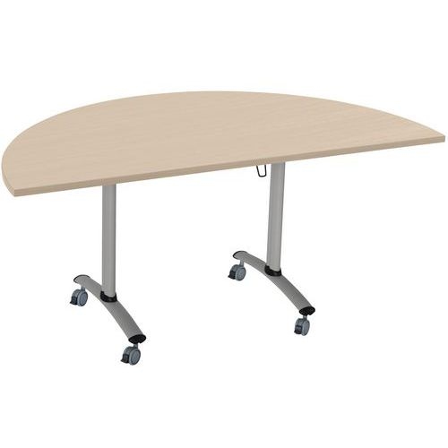 Table demi-lune plateau mélaminé pivotant Axe - Manutan Expert - Image 4