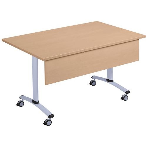 Table rectangulaire mélaminé avec voile de fond pivotant Axe Manutan Expert - Image 10