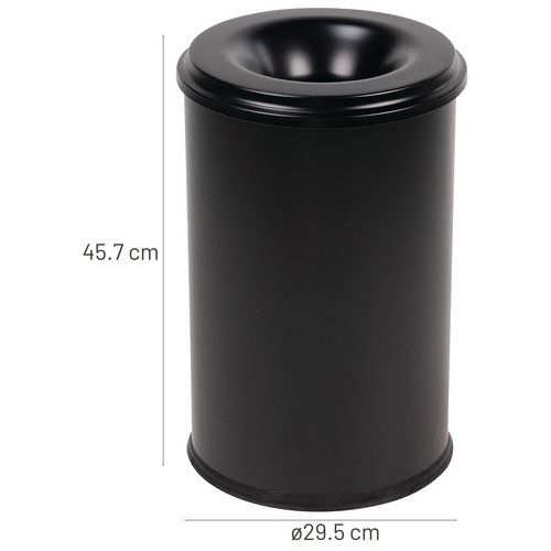Poubelle antifeu Manutan - 20 L à 110 L - Noir ou Gris - Manutan Expert - Image 9
