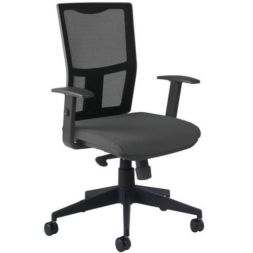 Fauteuil de bureau Ritz accoudoirs réglables assise tissu coloris gris - Image principale