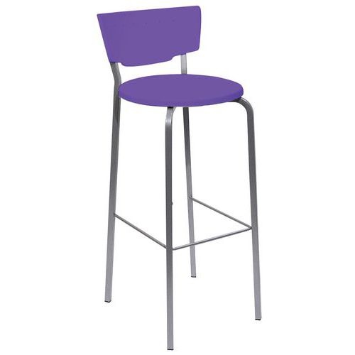 Tabouret Inès - violet - piètement gris - Image principale