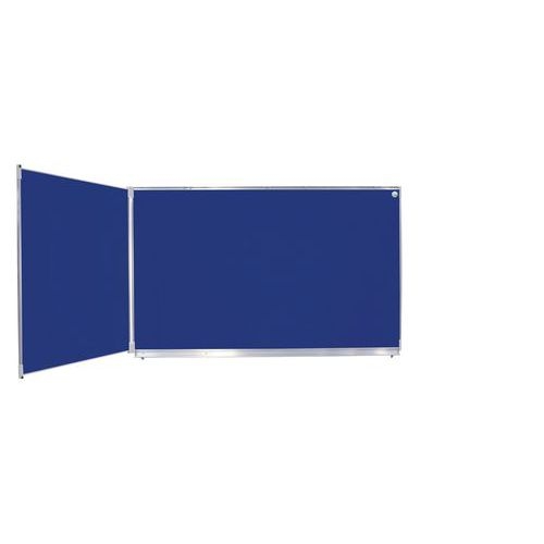 Tableau dyptique émaillé bleu cadre alu strié naturel - Manutan Expert - Image principale