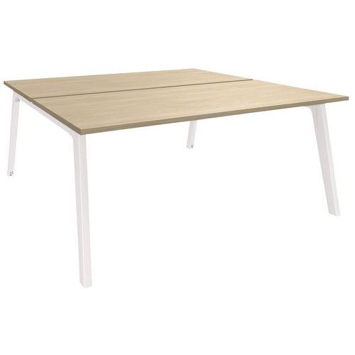 Bureau STEEL double face 120x163 Chêne clair / Blanc - Image principale
