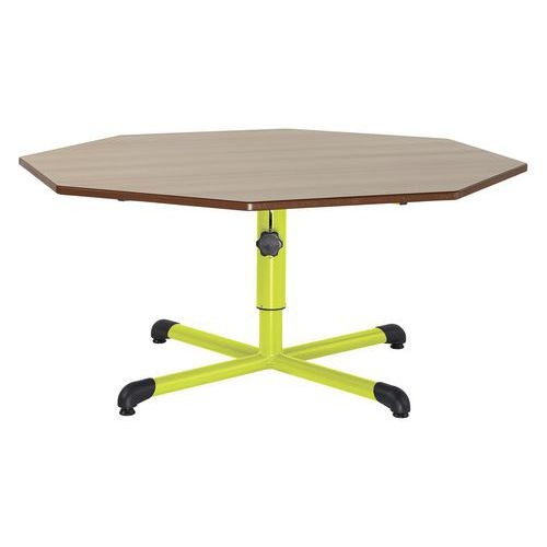 Table réglable Chloé octog. pied central, plateau hêtre - Mobidecor - Image 3