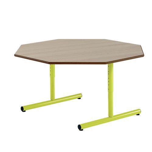 Table régl. Chloé octog. pied dégag. latéral plat. hêtre - Mobidecor - Image 4