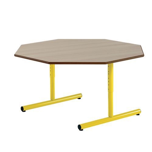 Table régl. Chloé octog. pied dégag. latéral plat. hêtre - Mobidecor - Image 3