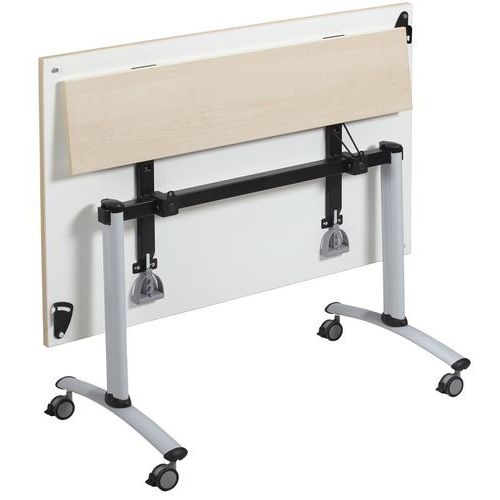 Table rectangulaire mélaminé avec voile de fond pivotant Axe Manutan Expert - Image 8