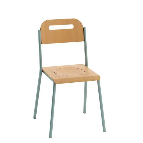 Chaise Servil 4 pieds T5 - hêtre/gris - Image principale