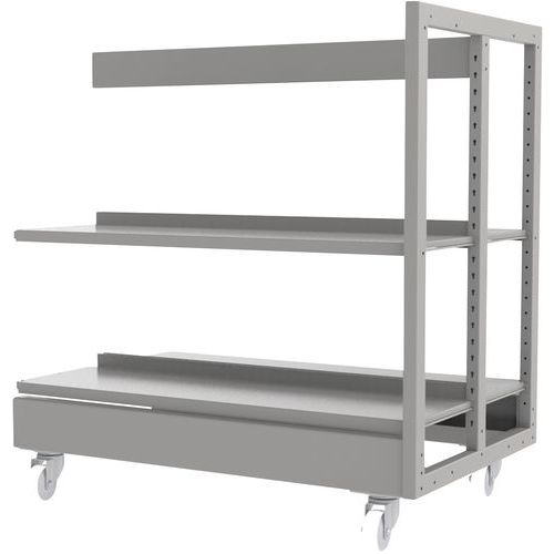Rayonnage double face sur roulettes Ellipse structure tube - Manutan Expert - Image principale
