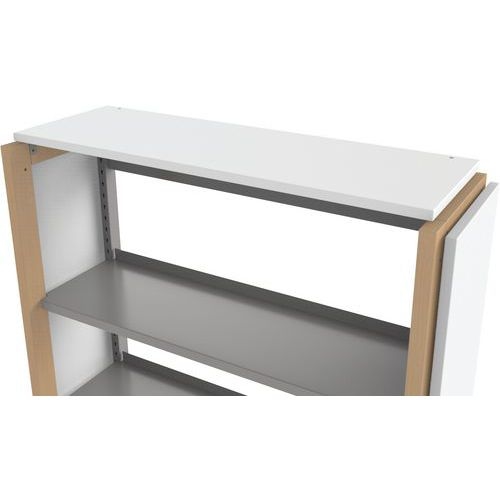 Tablette chapeau habillage bois pour rayonnage Ellipse - Manutan Expert - Image 2