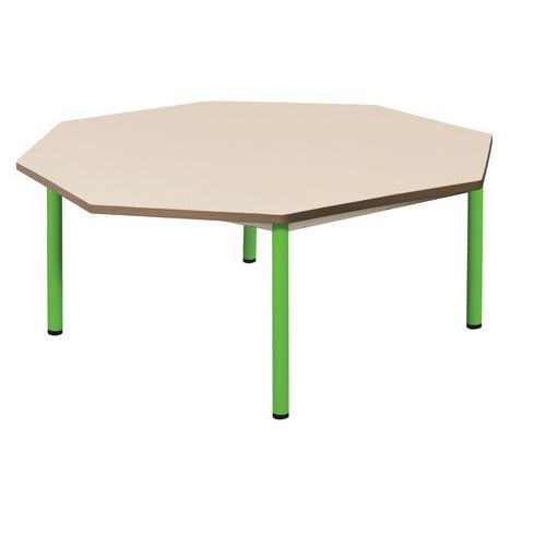 Table fixe Chloé plateau beige 4 pieds octogonale - Mobidecor - Image 3