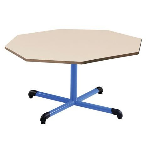 Table fixe Chloé plateau beige pied central octogonale - Mobidecor - Image principale