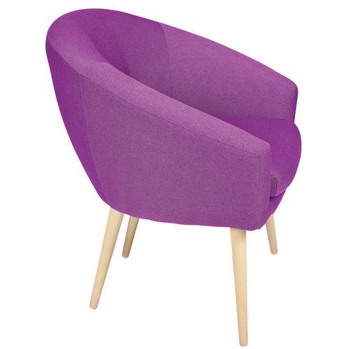 Fauteuil accueil en tissu Armand coloris Fuschia - Image 3