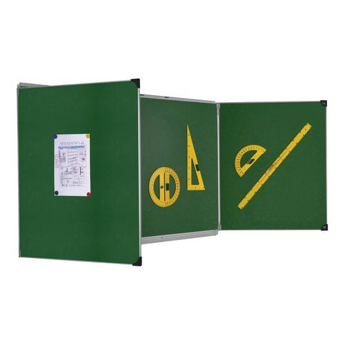 Tableau triptyque 1 x 2 m émaillé vert cadre aluminium anodisé - Image 2
