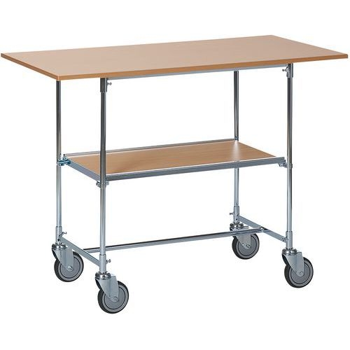 Table mobile chêne - 2 plateaux - Capacité 50 à 100 kg - Image 3